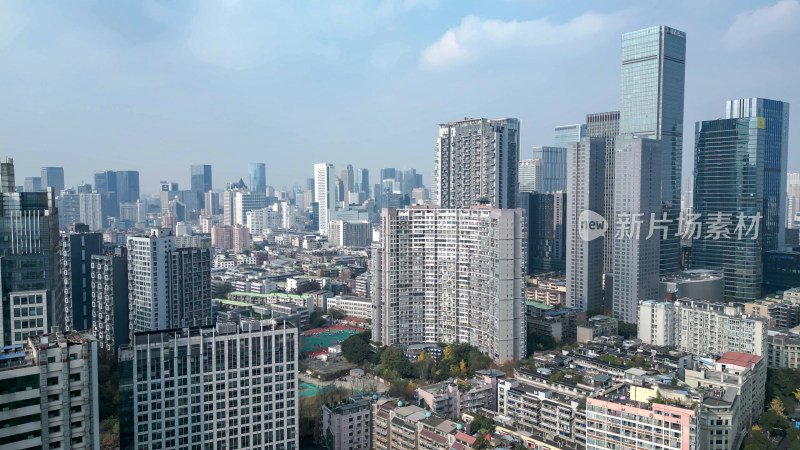 航拍成都锦江区CBD成都大景