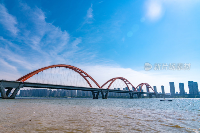 长沙湘江福元路大桥风光