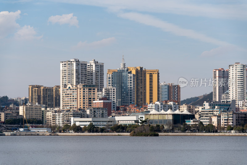 云南红河州个旧市城市风光