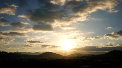 唯美黄昏日落天空