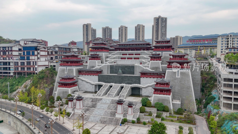 四川达州市达川区博物馆航拍