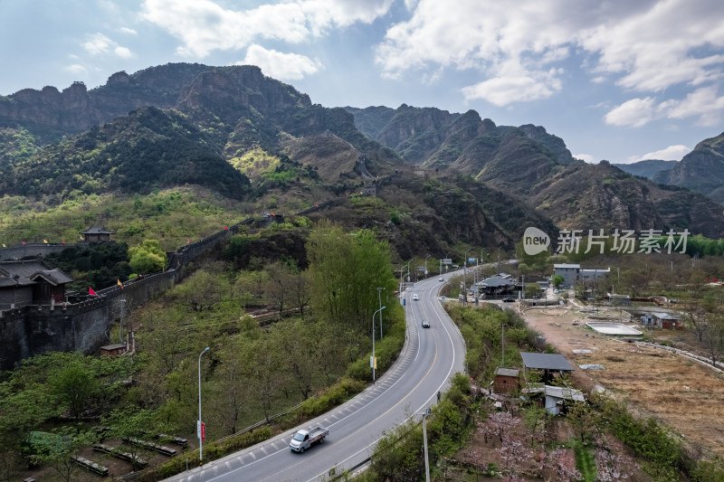 天津蓟州黄崖关长城旅游景区自然风光航拍