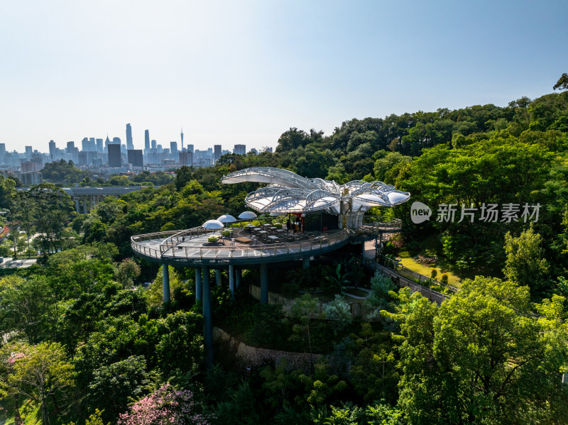 广州云萝植物园实景高空航拍照片