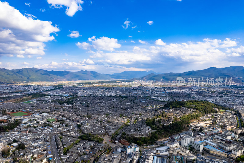 云南丽江古城5A景区航拍图