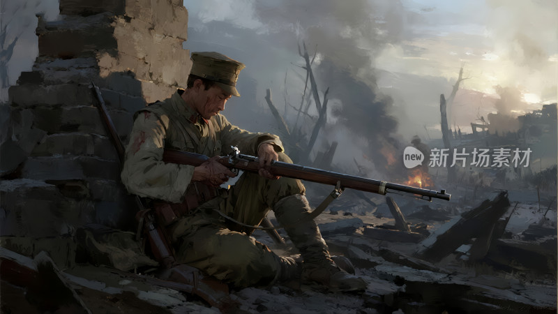 纪念日战争士兵战场历史纪录片背景图