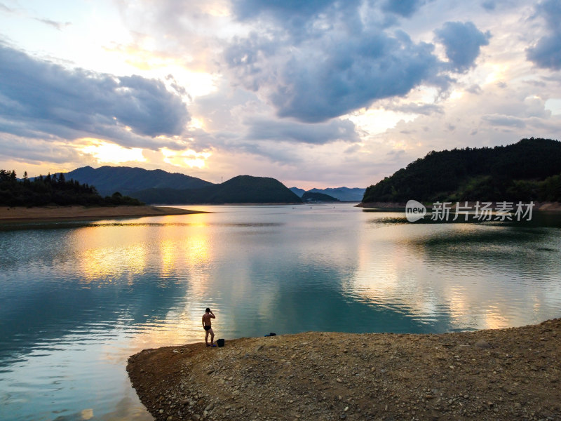 湖光山色湖景风光航拍