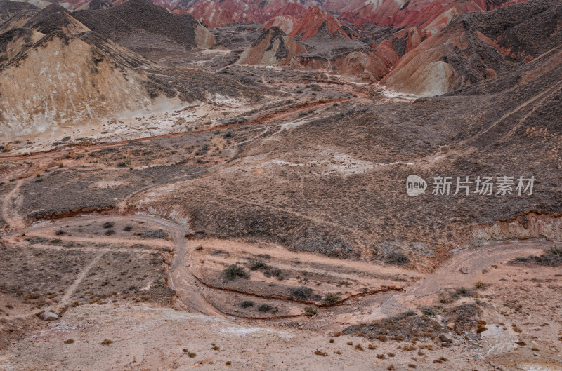 甘肃张掖七彩丹霞旅游景区多彩地质自然风光