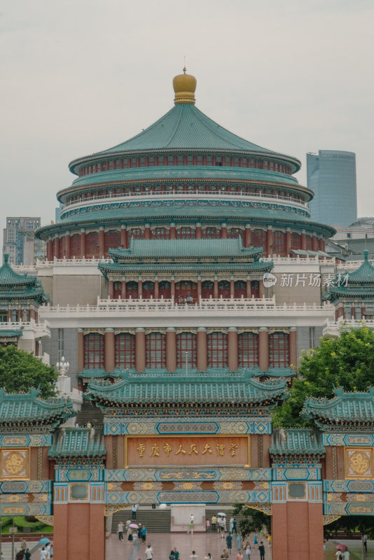 重庆市人民大礼堂外观全景