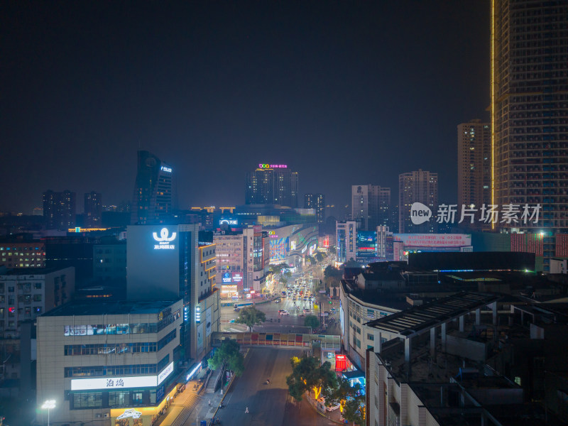 湖南岳阳商业广场得胜北路夜景