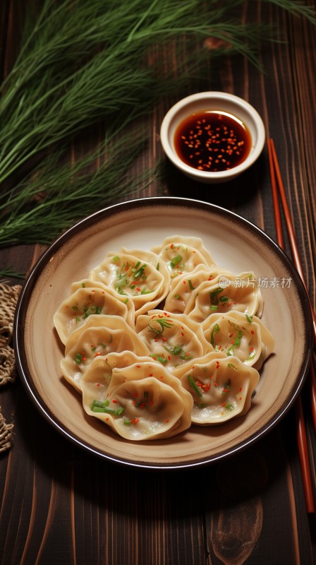 饺子包饺子过年春节美食摄影图