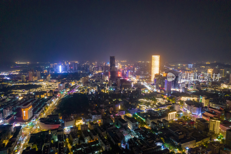 江苏徐州城市夜景航拍图