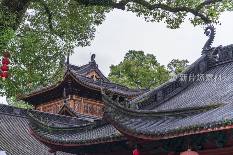 杭州西湖三天竺法镜寺古建筑风景