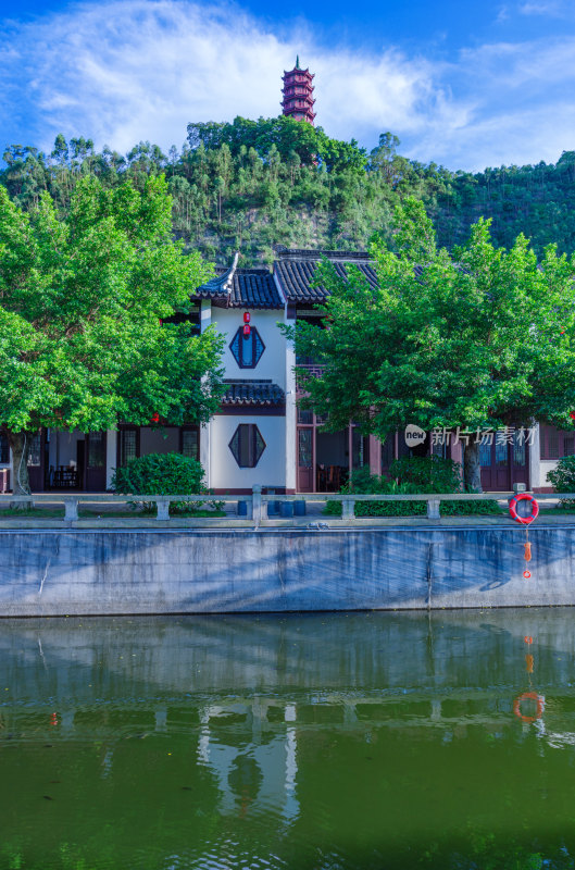 广州南沙蒲洲花园水景园林与中式传统建筑