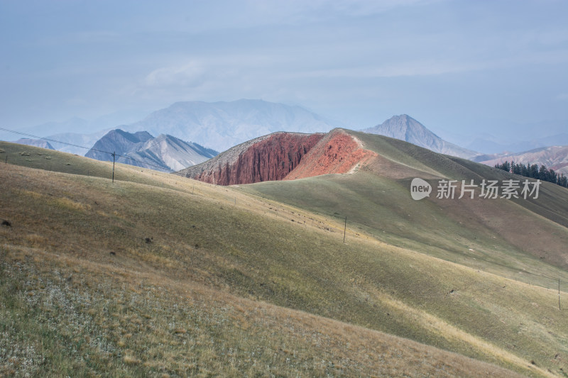 青海海北祁连山卓尔山丹霞地貌自然风光