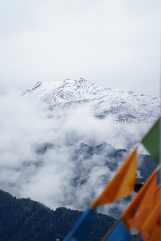 四川阿坝藏族羌族自治州四姑娘雪山风貌