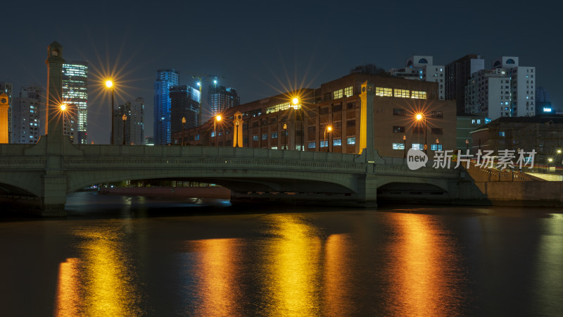 上海苏州河西藏路桥夜景