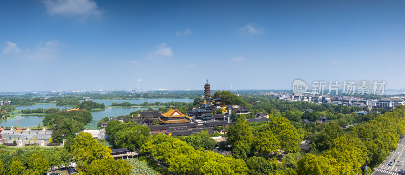 江苏镇江金山寺航拍全景大画幅风光