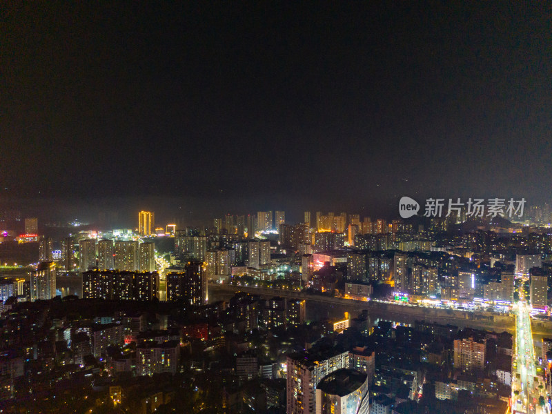 达州夜景航拍图