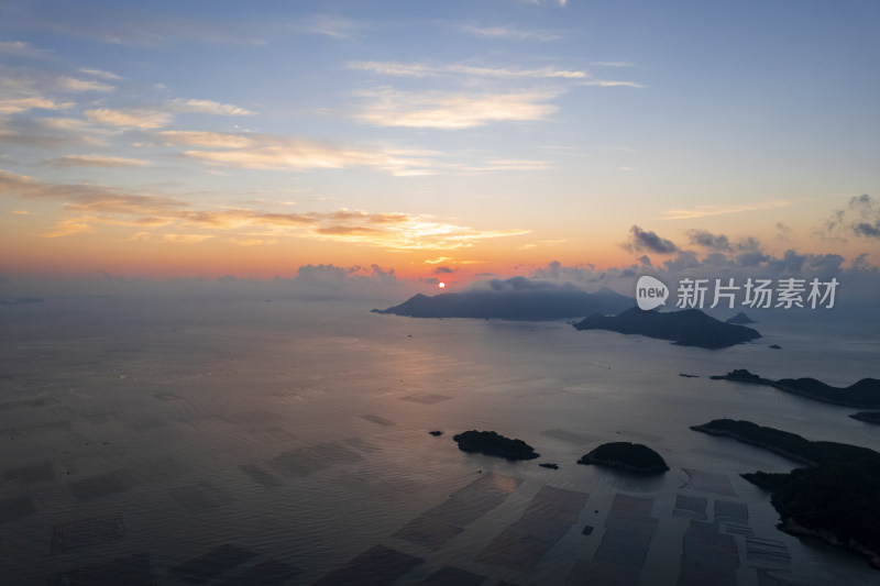 霞浦三沙花竹村海上滩涂日出朝霞自然风光