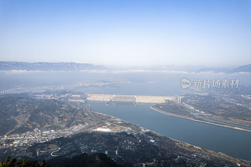 长江三峡大坝自然风光航拍摄影配图
