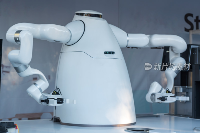白色机械臂机器人特写