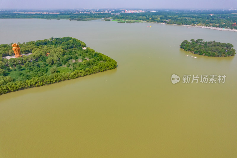 山东济宁太白湖旅游景区航拍摄影图