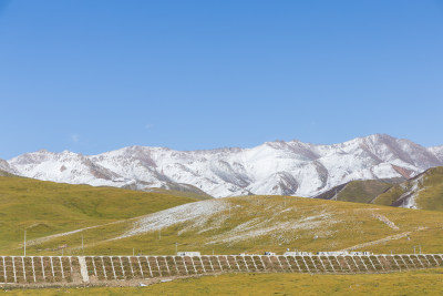 青藏高原青海祁连山脉天境祁连雪山雪景