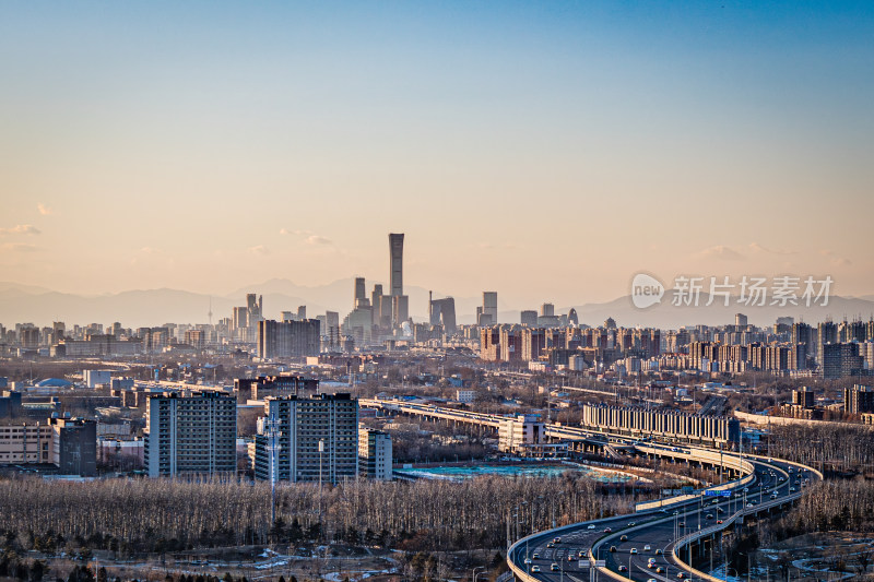 城市交通车流北京弯曲高速路