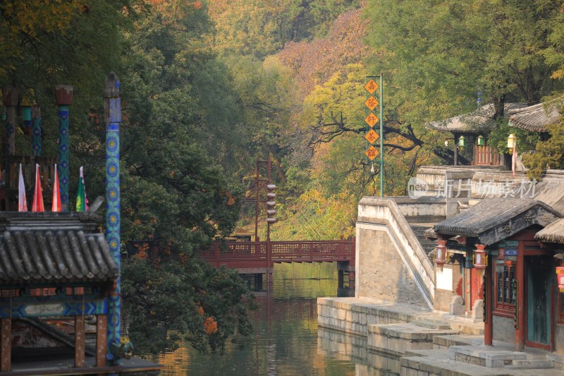 北京颐和园公园著名旅游苏州街景点