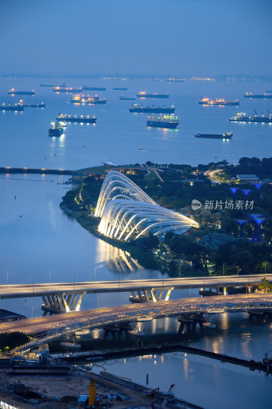 新加坡滨海湾金沙海滨奥林匹克蓝调夜景