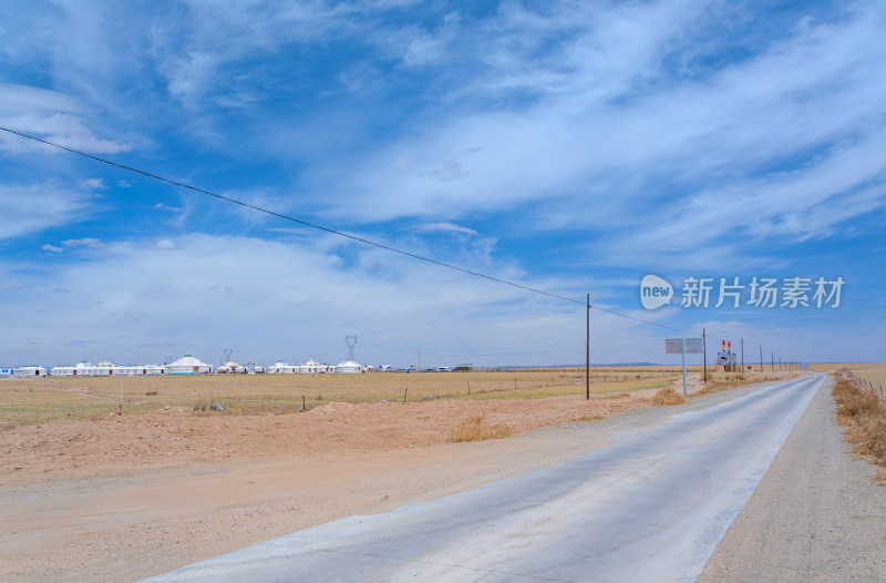 内蒙古巴彦淖尔温根塔拉旅游景区草原公路