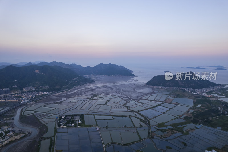 福建宁德霞浦沿海滩涂海田山水自然风光