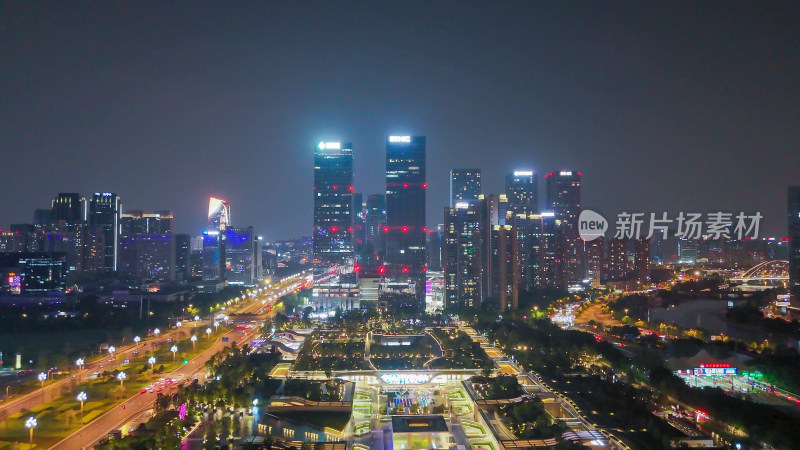 航拍成都天府新城成都SKP夜景摄影图