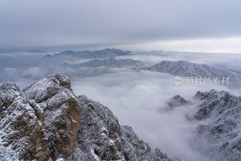 山川大雪云海大气航拍