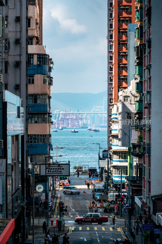 中国香港中环街头城市风光