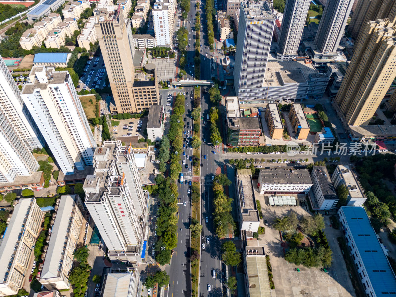 宝鸡城市交通航拍图