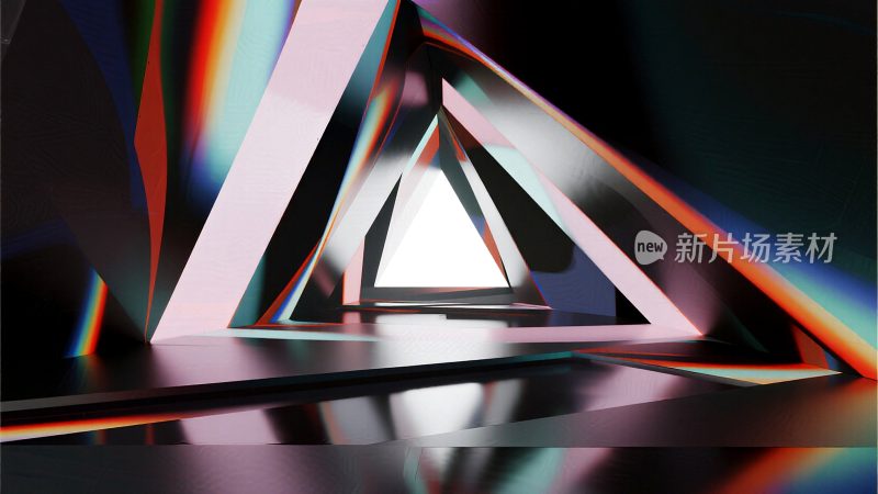 抽象三角几何空间场景