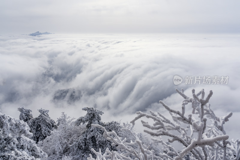 山川大雪云海大气航拍