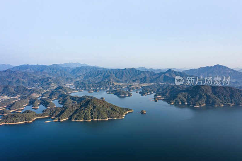 航拍杭州千岛湖景区