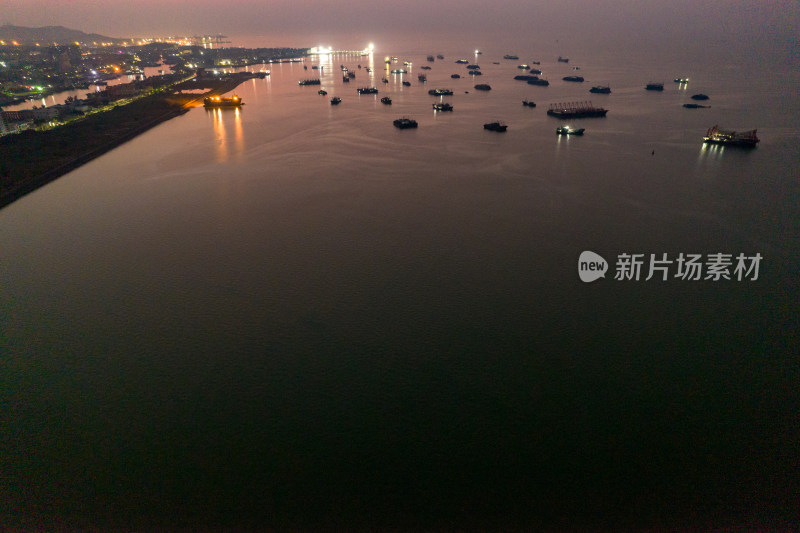 广西北海城市夜景灯光航拍摄影图