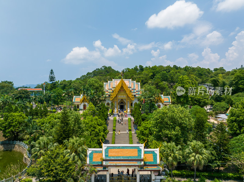 航拍夏季白天广东潮州开元寺泰佛殿风光