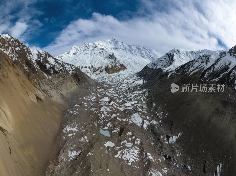 西藏昌都依噶冰川万年冰川高空航拍