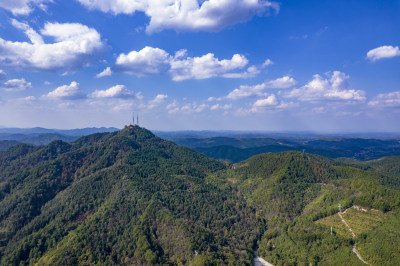 山川丘陵巍峨大山自然风景航拍