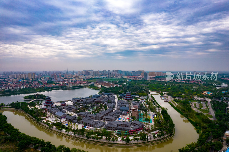 河北沧州城市风光航拍摄影图