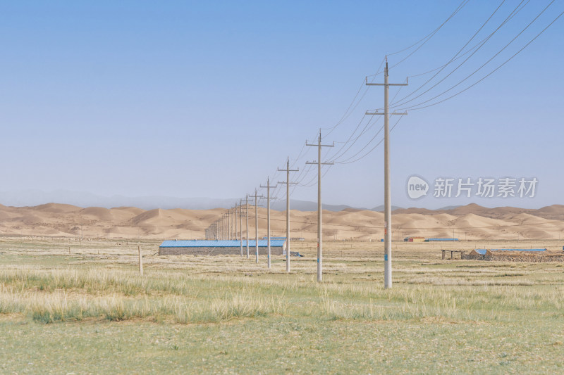 青海省海北州-沙漠、草场与输电设施