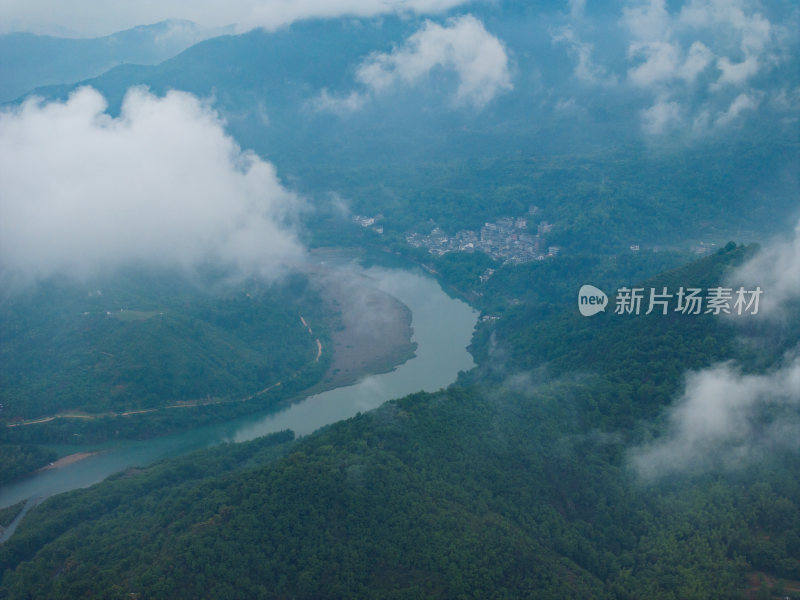 航拍浙江省温州市永嘉县楠溪江自然风光