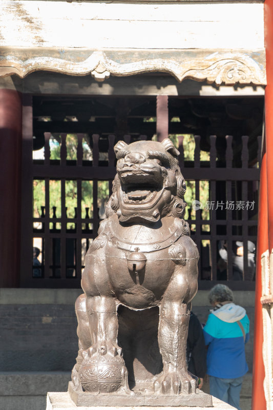 山西太原晋祠铜狮