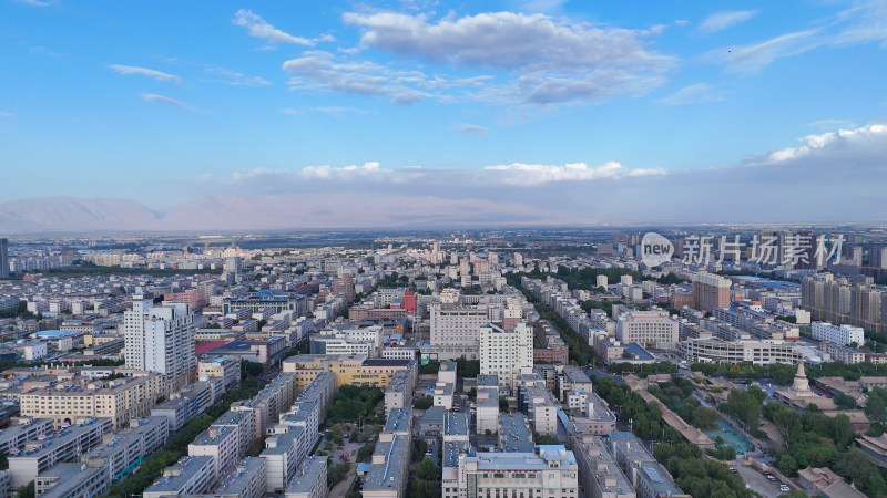 甘肃张掖大景张掖建设航拍摄影图