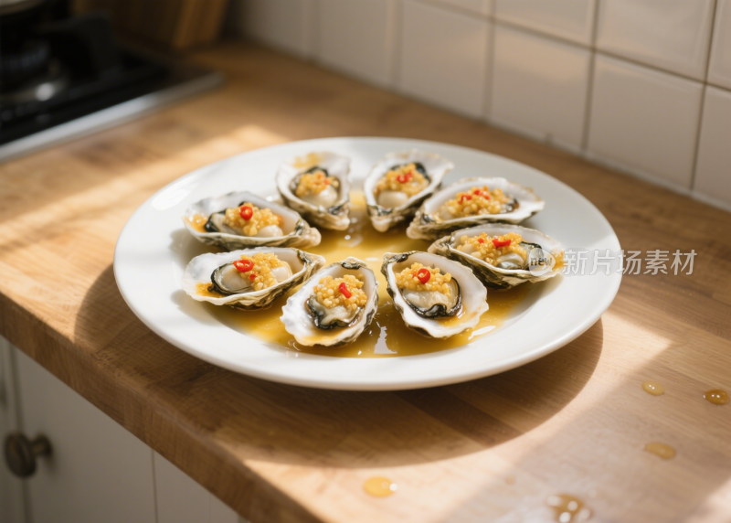生蚝烤生蚝清蒸生蚝海鲜餐饮美食