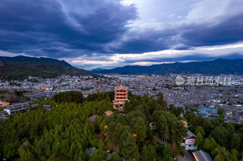 世界文化遗产云南丽江古城5a景区航拍